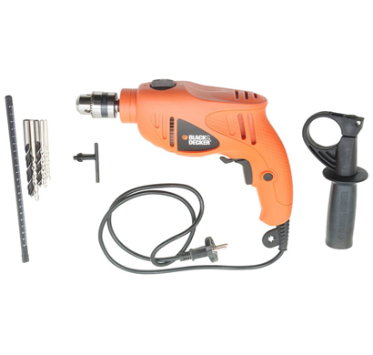 black and decker hd5010va5 550-watt variable speed hammer drill kit (orange)